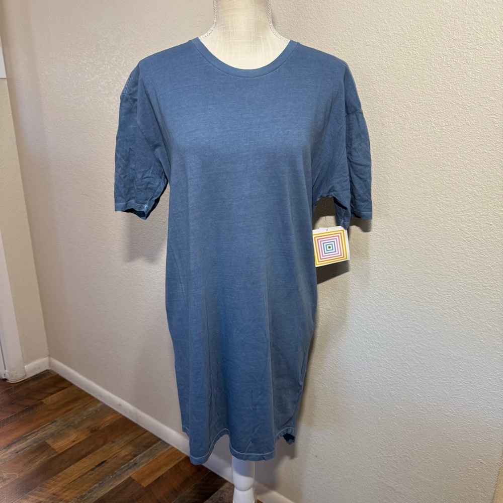 🤠 3/$20 LuLaRoe - Patrick - Slate Blue Long Top - Size Medium - NWT